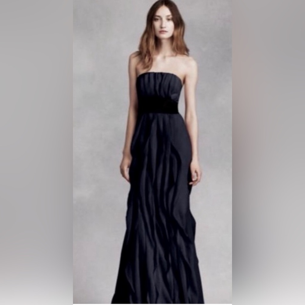 White By VERA WANG Black Strapless Gown